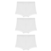 Organic Girls Bamboo Boxer Brief Underwear Set Of 3- White